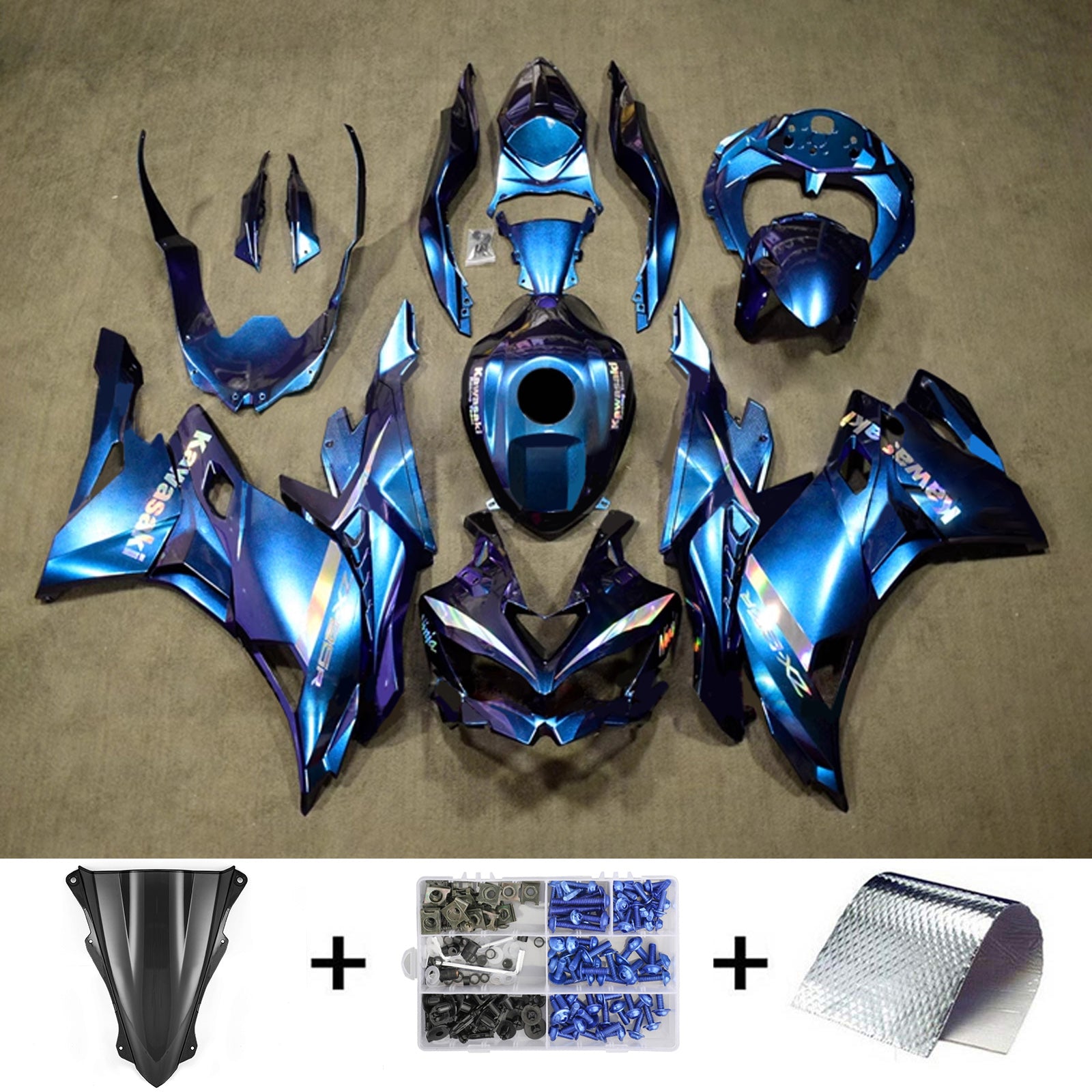 2019-2025 Kawasaki Ninja ZX-25R Amotopart Injection Fairing Kit Bodywork ABS #104