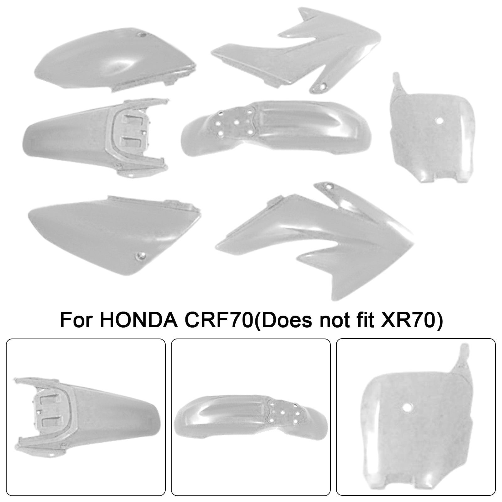 Honda CRF70 Dirt Bike Body Body Plastic Plastic Fender Faquing