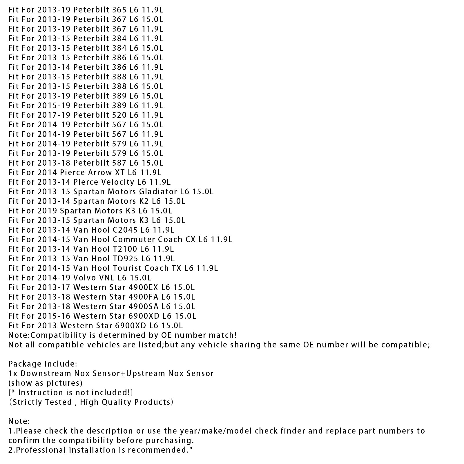 Kit Of Nox Sensor For Cummins ISX DIESEL 13-18 5WK96740B 5WK96741B 4326874