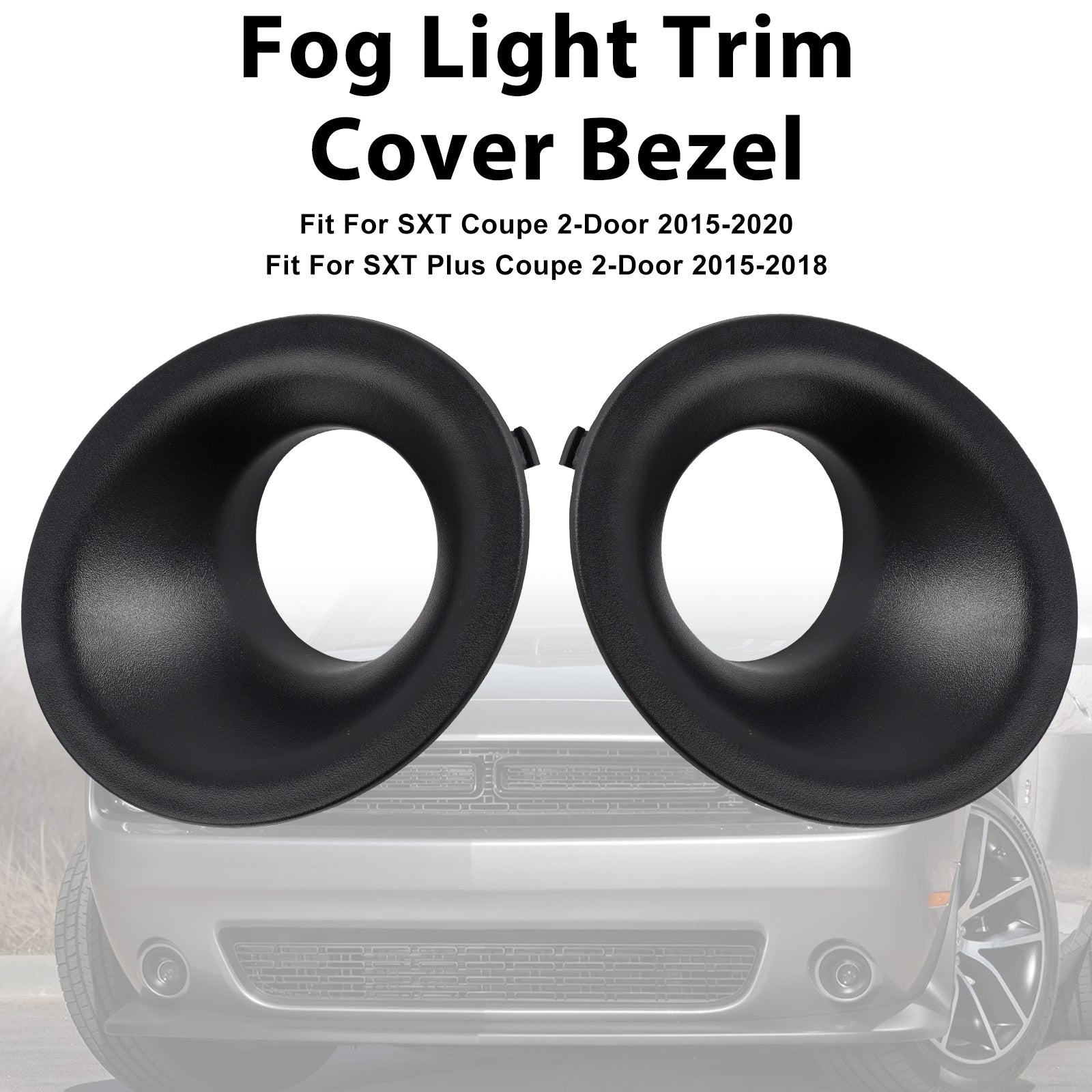 Pair Front Fog Light Trim For Dodge Challenger 2015-2021 68259662AA
