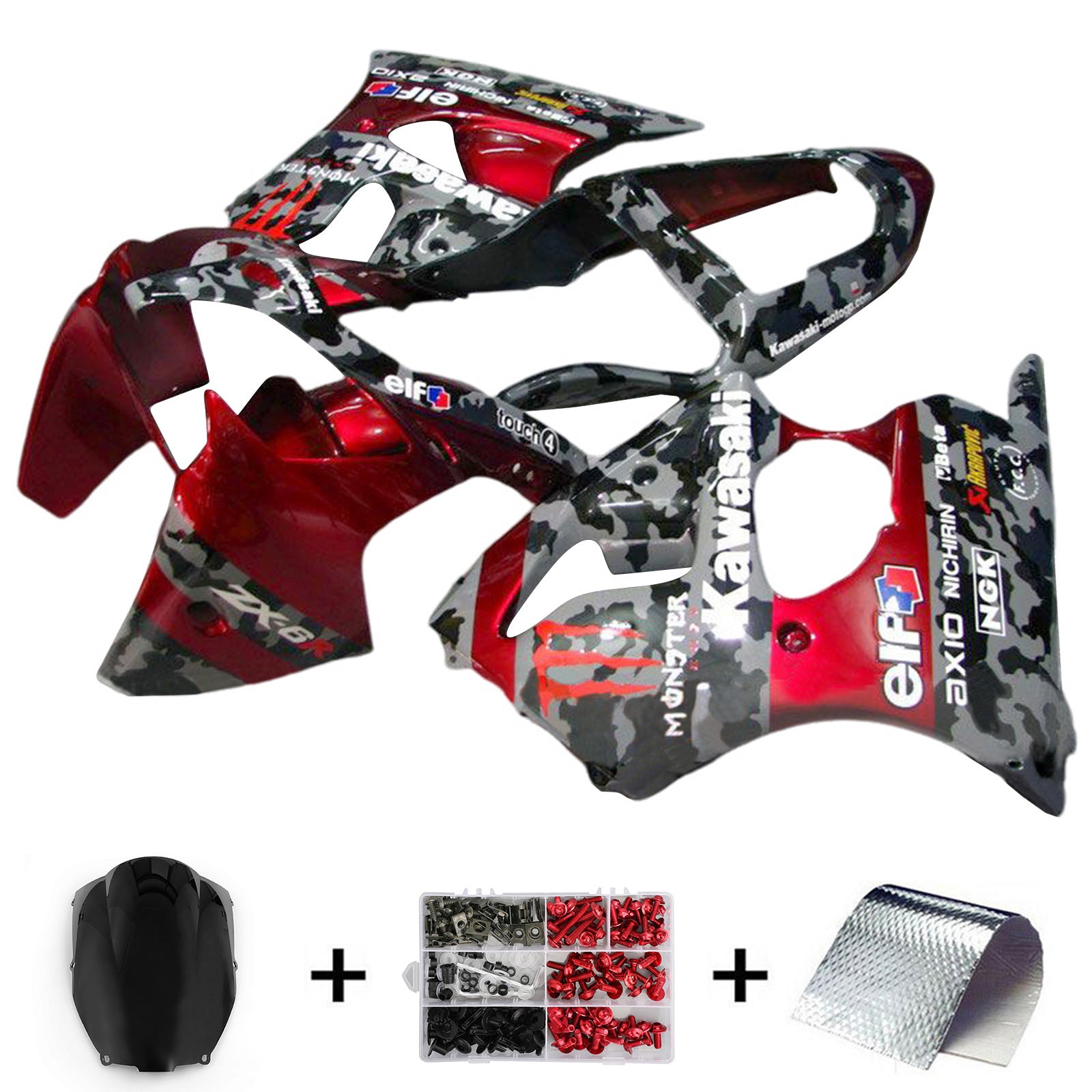 2000-2002 KAWASAKI ZX6R 636, 2005-2008 ZZR600 injektionsmässa