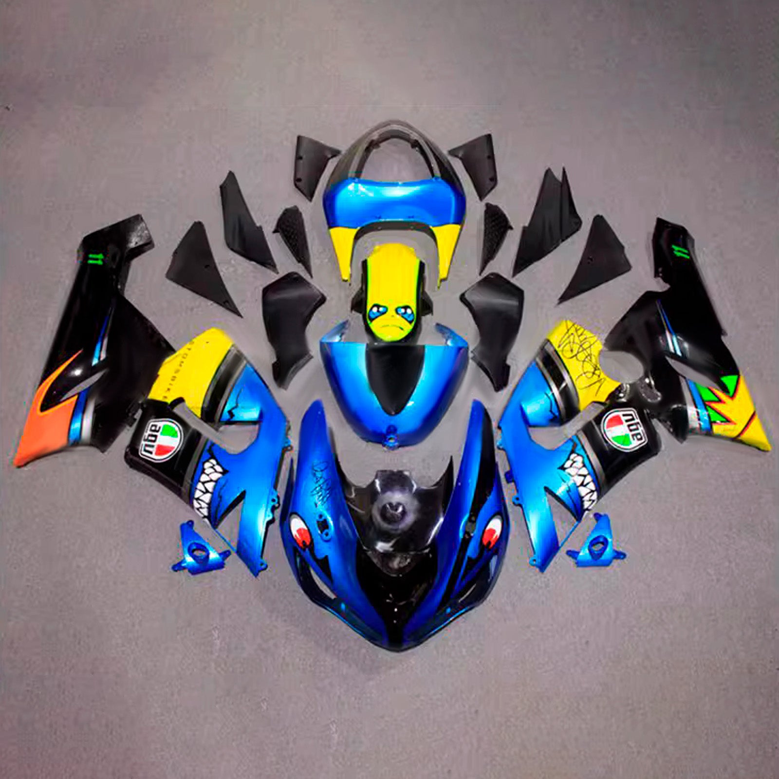 Injection Fairing Kit Bodywork Plastic ABS fit For Kawasaki ZX6R 636 2005-2006