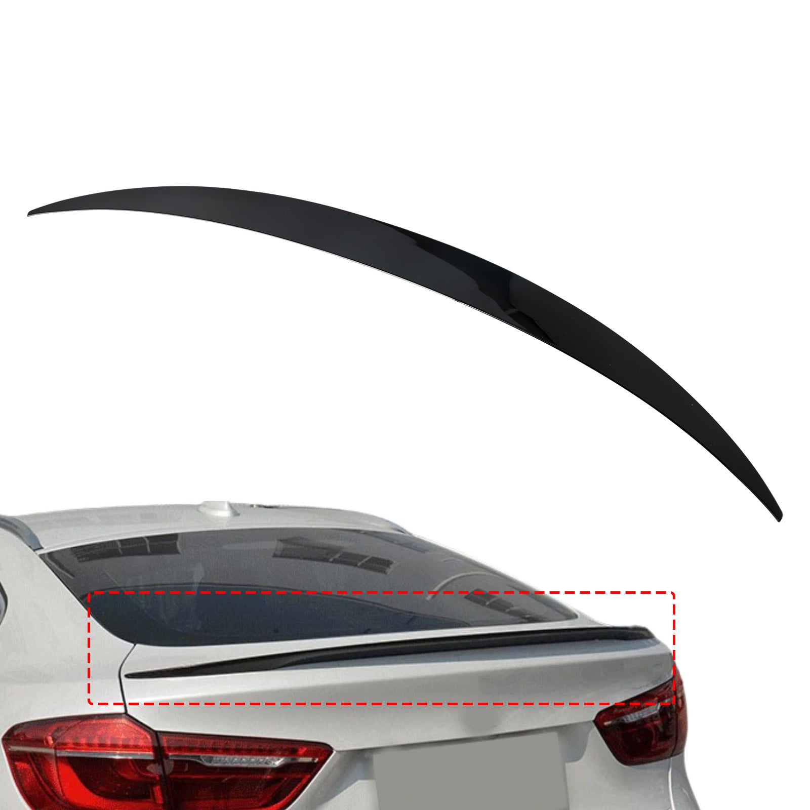 2014-2019 BMW X6 X6M F16 F86 Gloss Black Rear Boot Spoiler