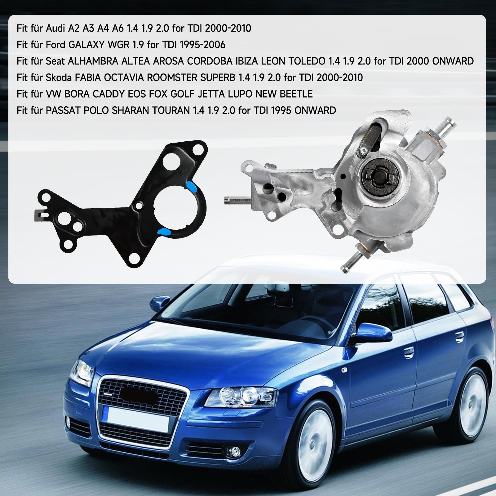Pompa a vuoto 038145209 per Audi A2 A3 A4 A6 2000-2010 1.4 TDI/1.9 TDI/2.0 TDI