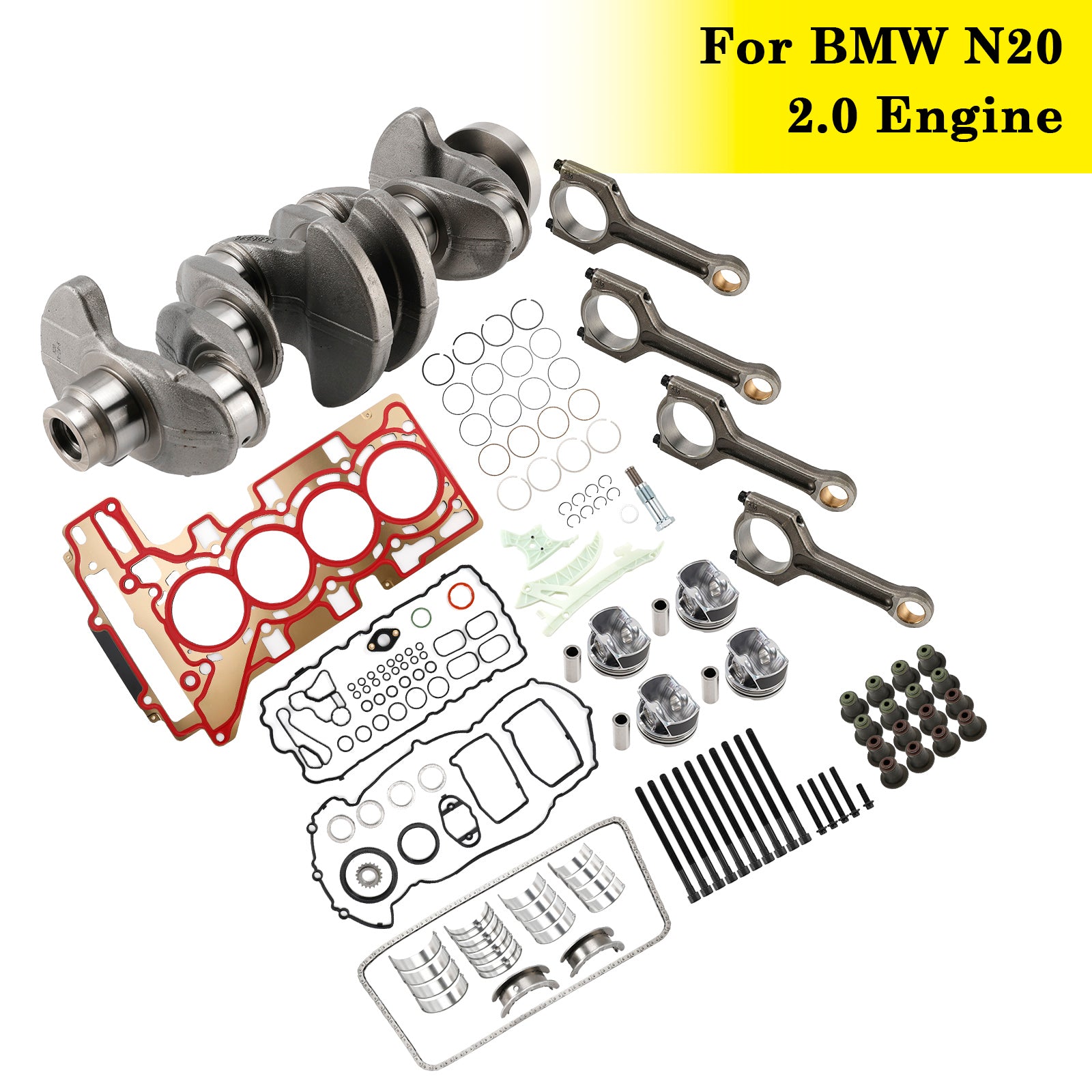 2009-2015 BMW X1 28I/28IX E84 N20 Kit de reconstruction de révision du vilebrequin/conrods/kit de piston/joint 11217640165