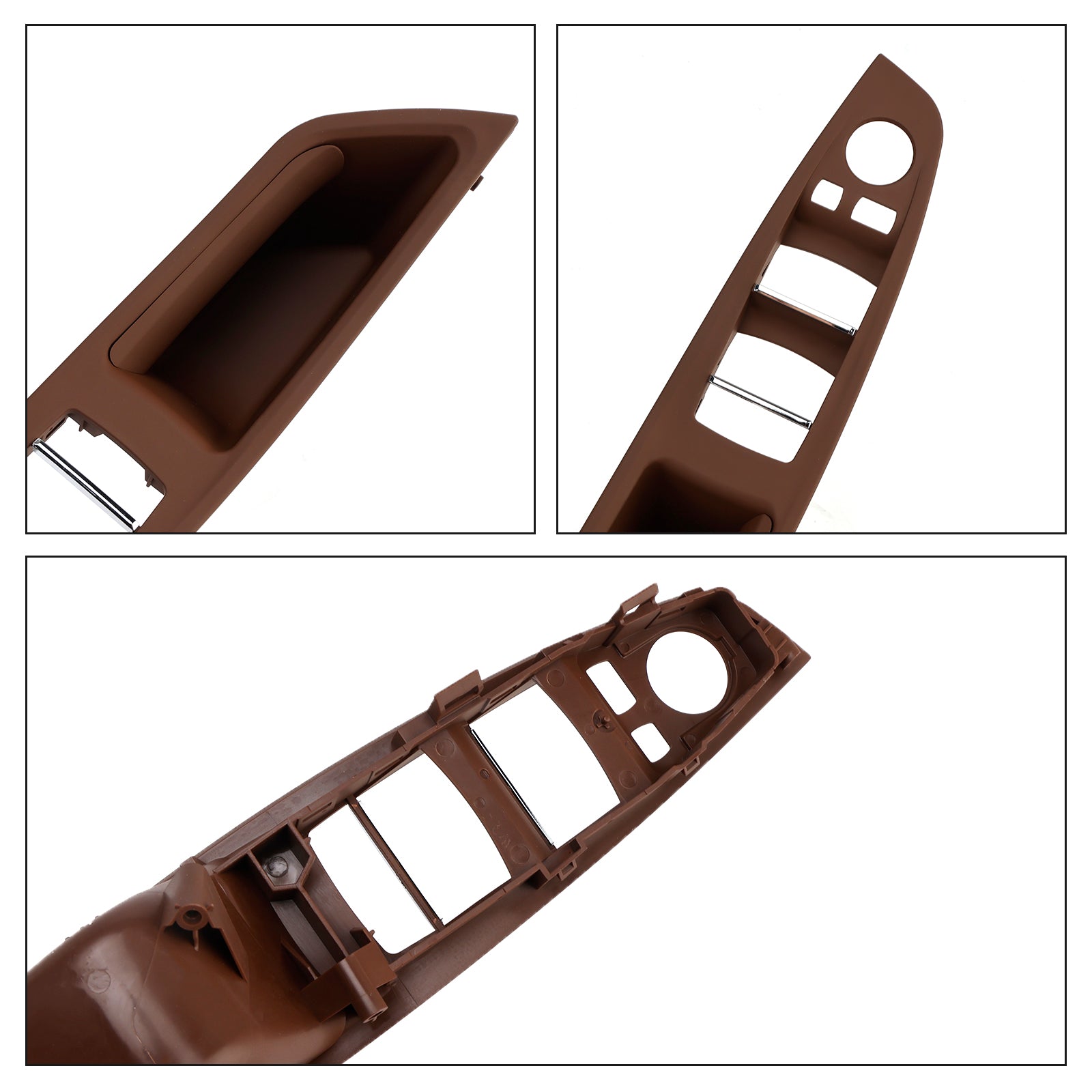 7x Rood Bruin Binnendeurpaneel Handvat Pull Trim Voor BMW 5 Serie F10 F11 10-16