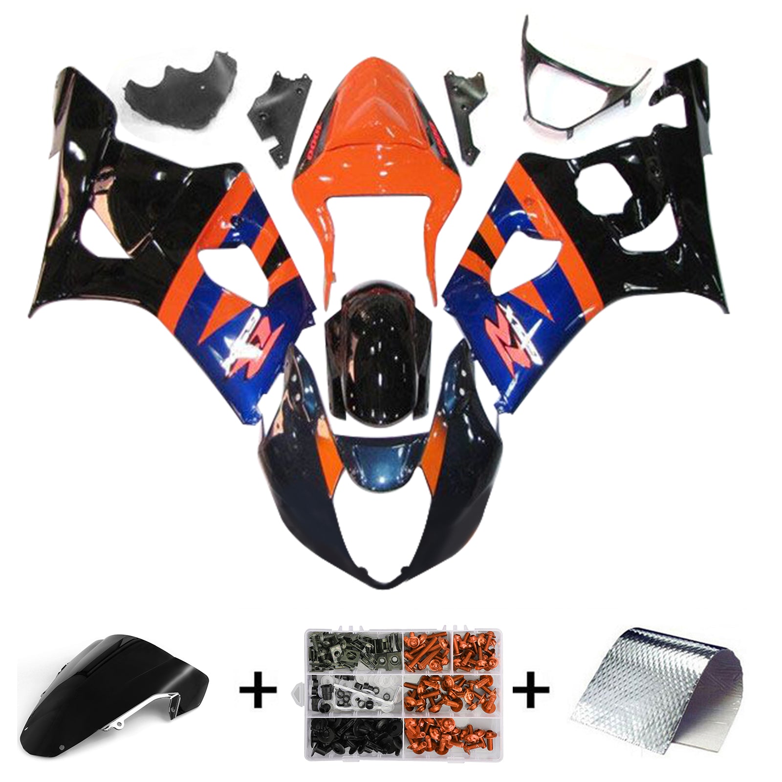 2003-2004 Suzuki GSXR1000 K3 Kit de carénage injection Bodywork Abs en plastique