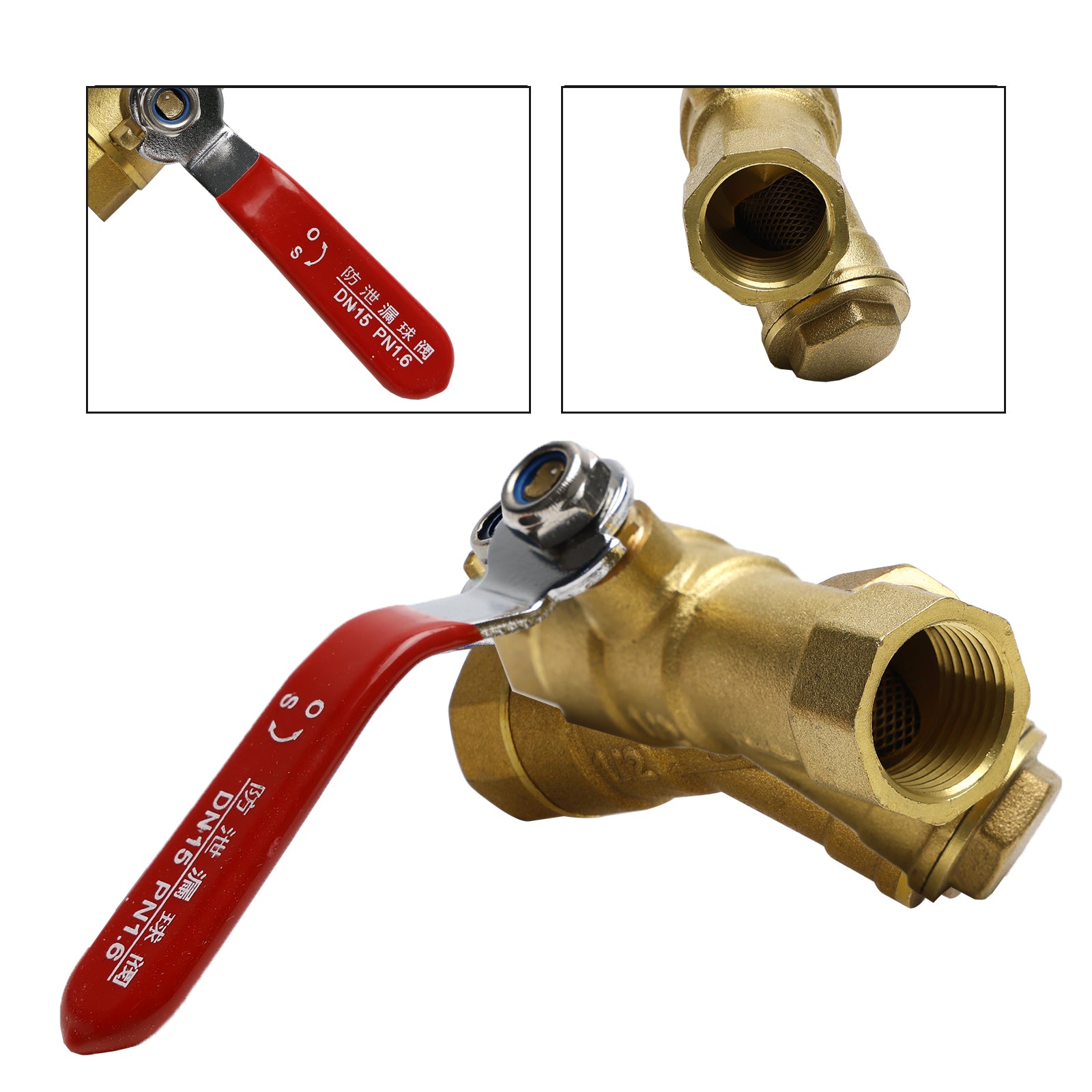 1/2" Robinet à boisseau sphérique en laiton BSP de type Y, filetage femelle égal