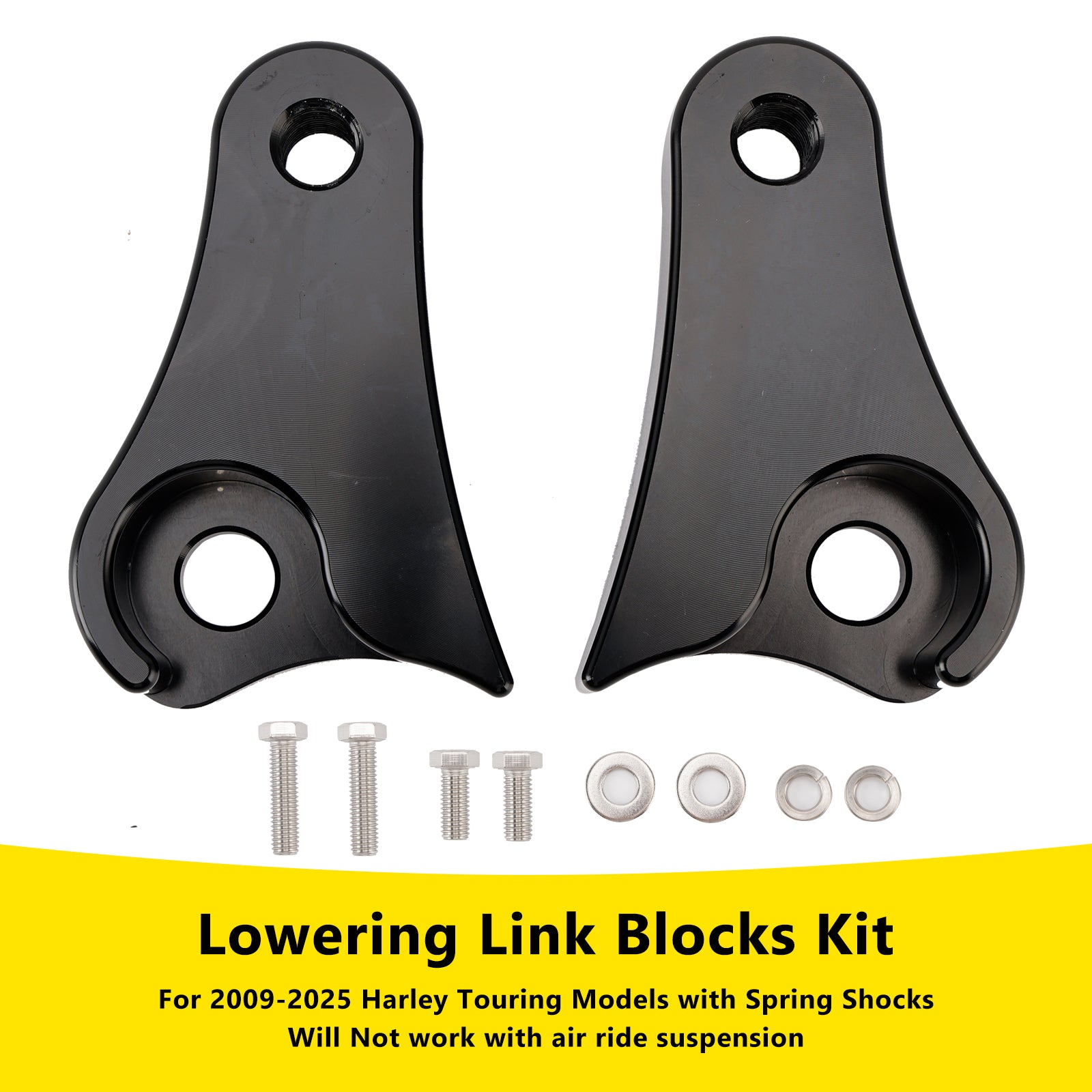 2009-2025 Touring Street Glide Road King Electra 1.5" Kit de blocos de ligação de rebaixamento