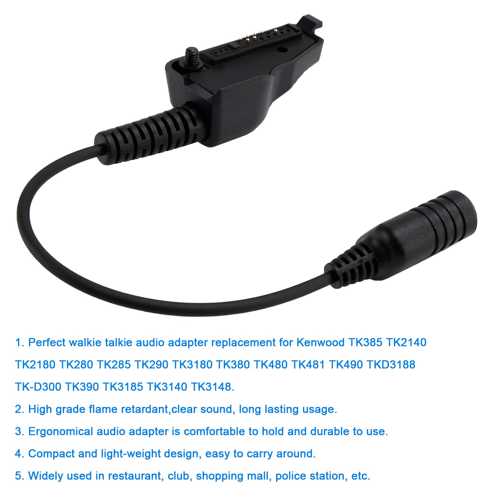 K Interface Headset Port Converter Cable for TKD3188 TK-D300 TK390 TK3185 TK3140
