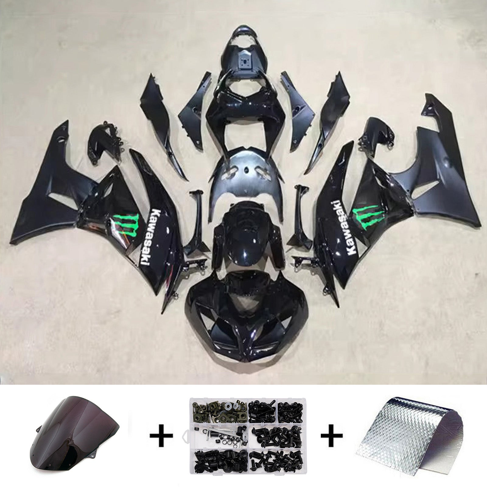 Kit carena iniezione carrozzeria in plastica ABS adatta per Kawasaki ZX6R 636 2009-2012