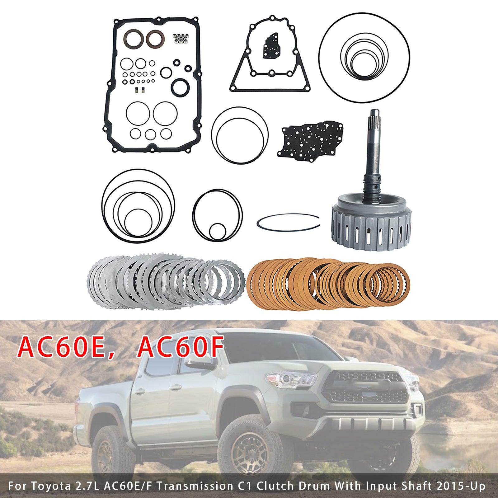 AC60E AC60F Transmission C1 Clutch Drum Input Shaft Friction For Toyota 2.7L