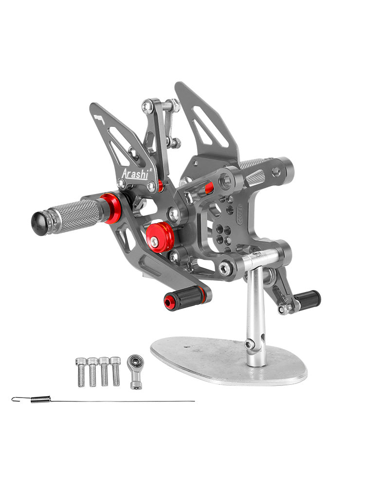 2021-2023 Kawasaki ZX-10R ZX10 ZX1000 CNC aluminium achtersets voetsteunen grijs