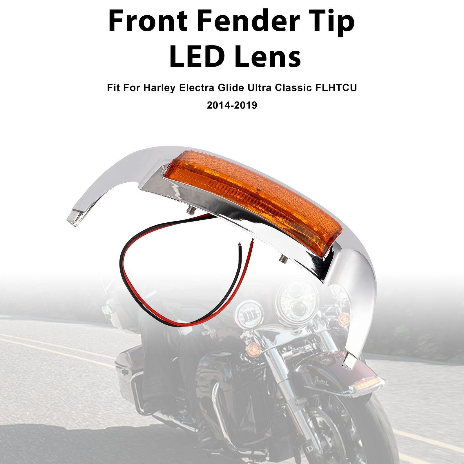 Front Fender Tip LED Lens Fit For Electra Glide Ultra Limited Low 2014-2023