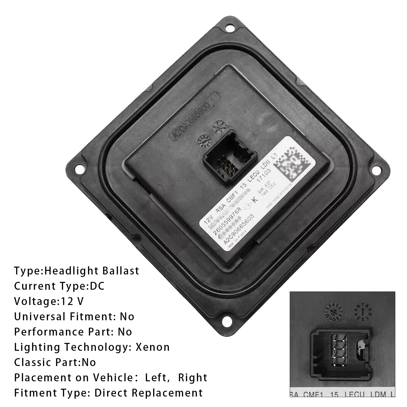 LED Headlight Ballast Control Unit Module A2C90665603,260559976R