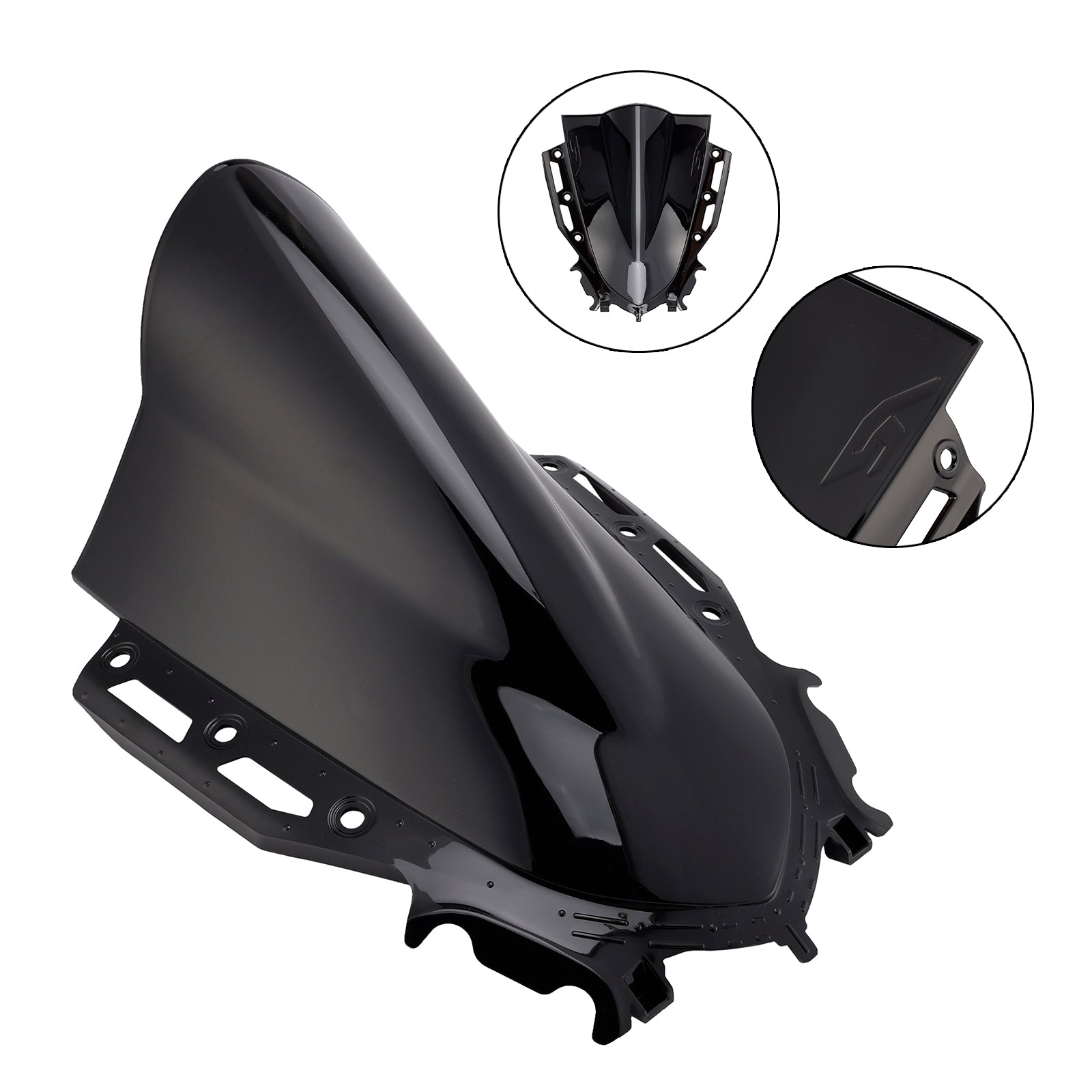 Černé sklo čelného skla vhodné pre Yamaha YZF R15 V4 2021-2024