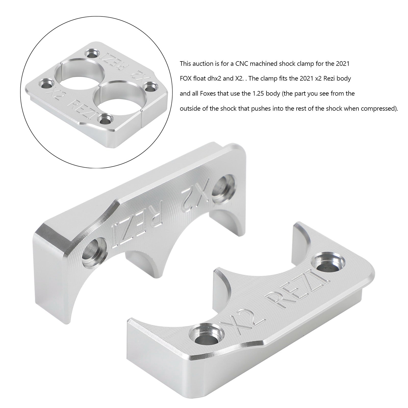 Cuerpo & Abrazadera de impacto/bloque de tornillo de banco Rezi para Fox Float X2 2021 (número 803-00-969/803-01-545)