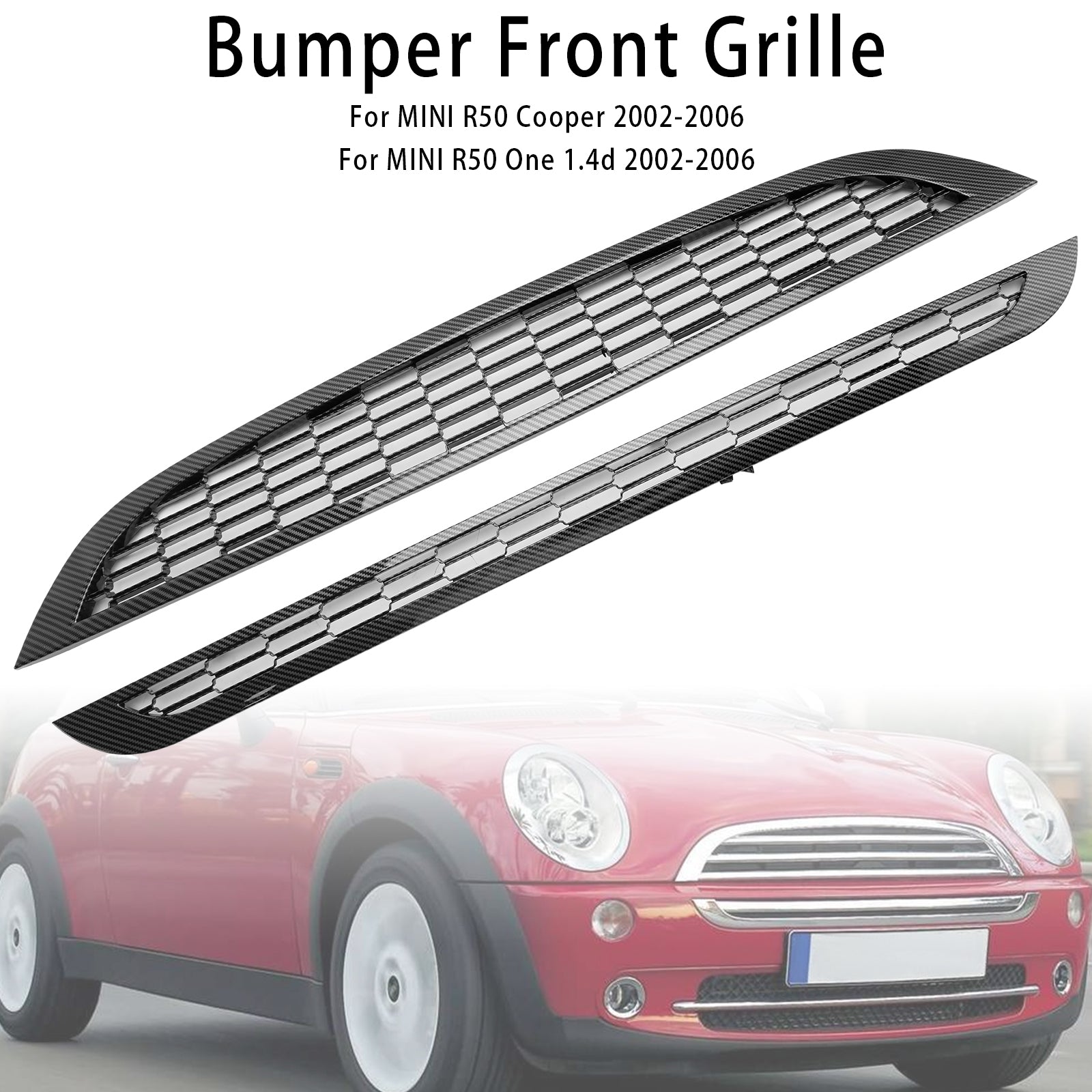 2002-2006 Mini Cooper R50 R52 R53 2PCS Honeycomb Mesh Front Grille Grill