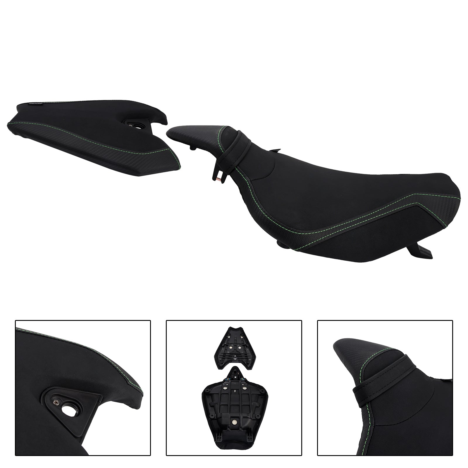 Driver&Passenger Seat Kit Rear Cushion Black For Kawasaki Z1000 2014-2025 2024