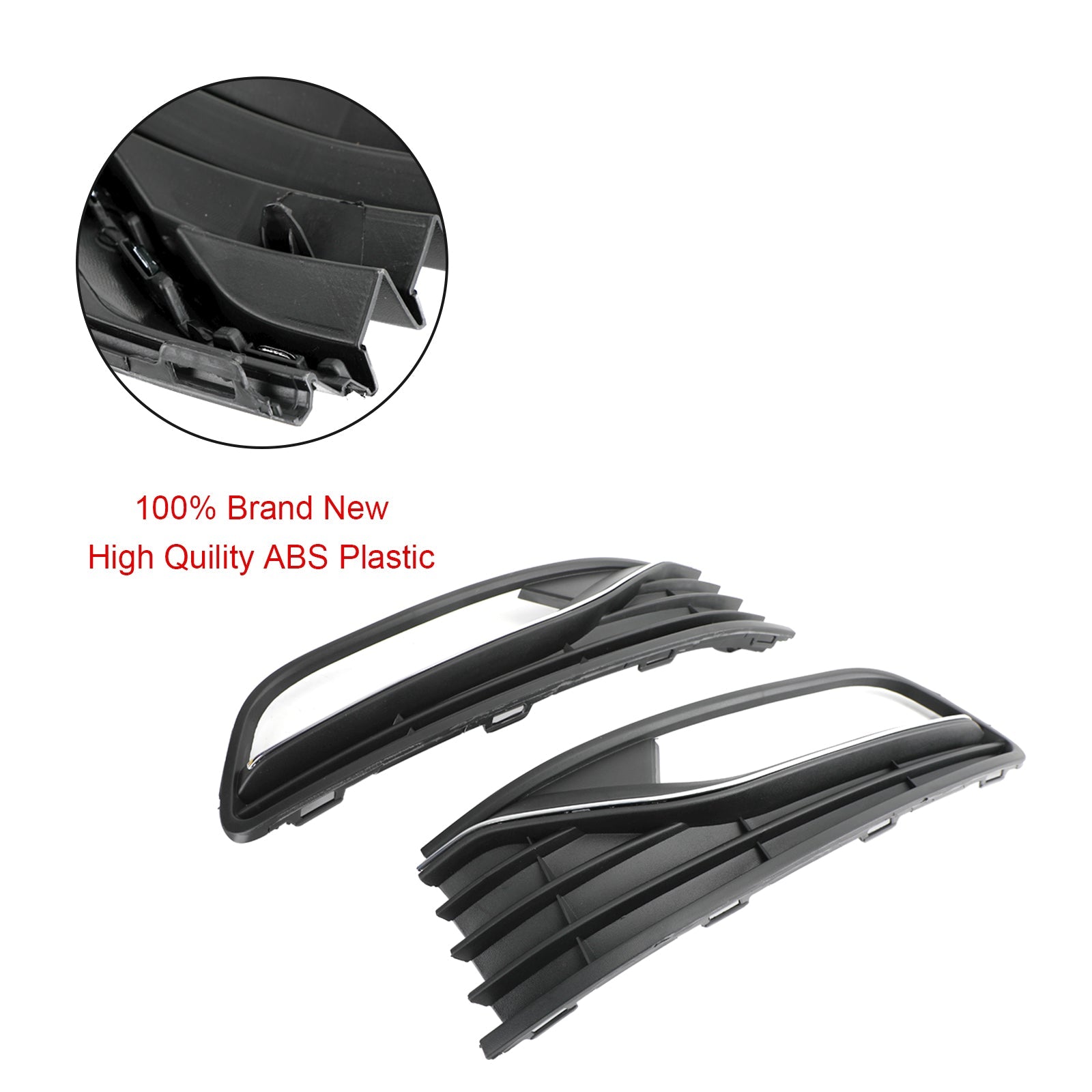 Par Front Bumper Fog Light Cover Grill Grille Fit VW Polo 6R 2014 2015 2016 2017 Bil Accessorie