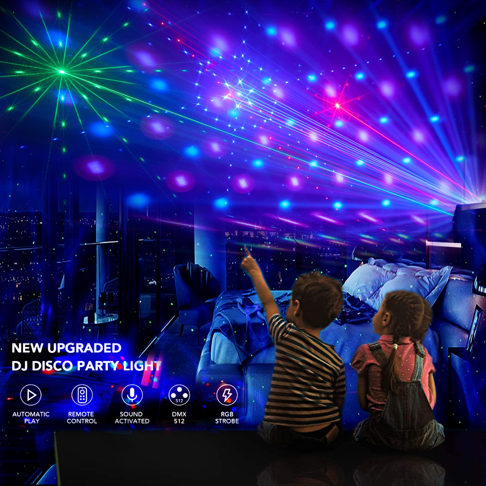 5In1 96 Picture Laser Magic Ball UV Strobe Projection Light With Remote Control