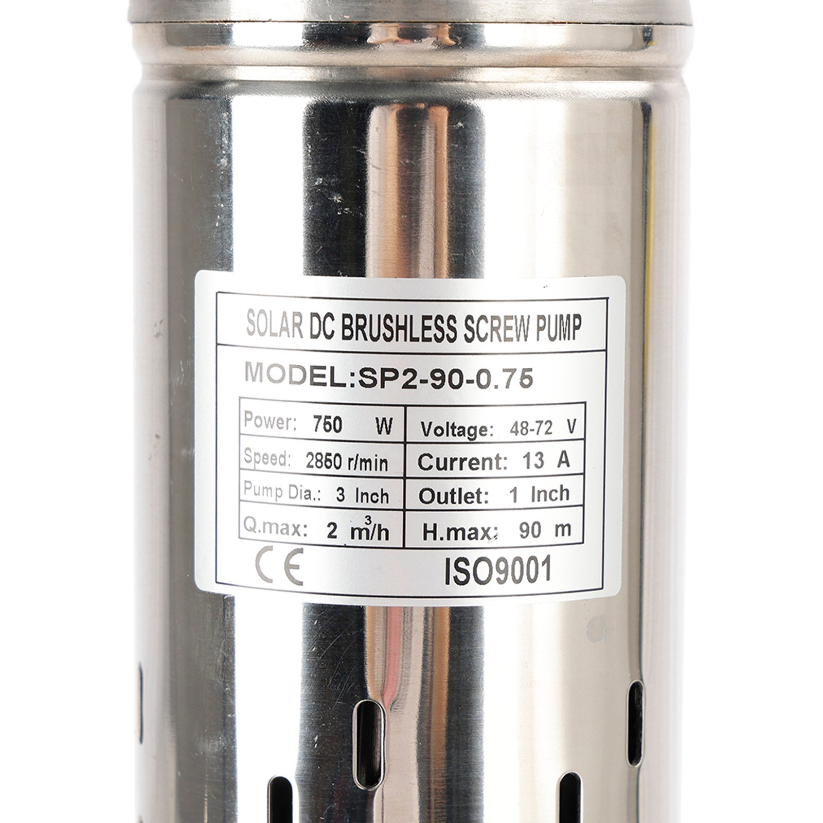 3" 48V 750W dypbrønn solcelledrevet nedsenkbar borehullsvannpumpe innebygd MPPT