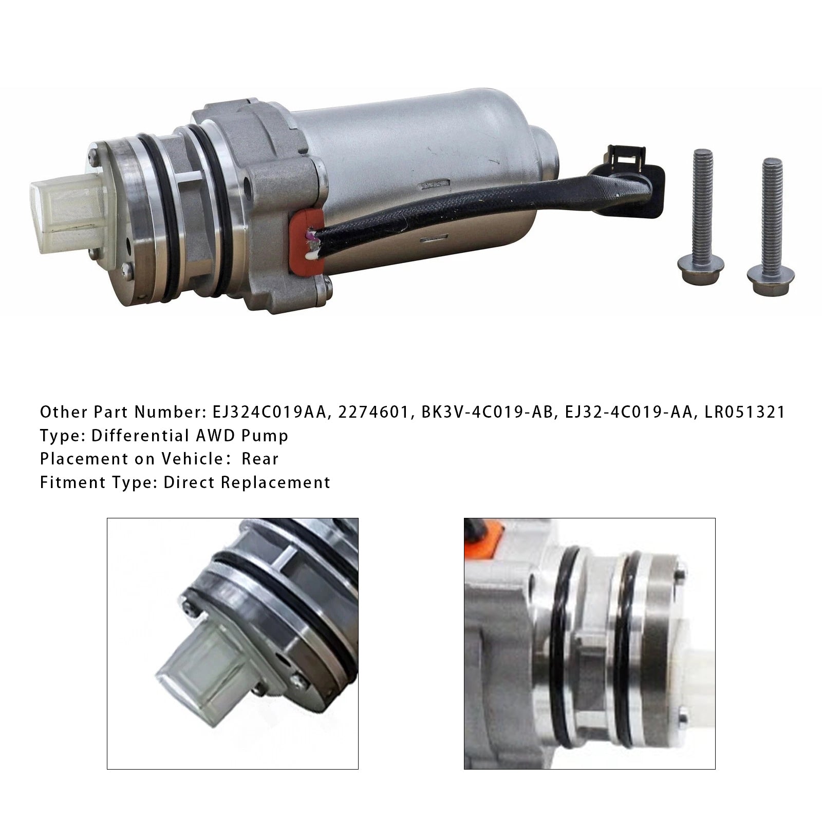 5. generasjon AWD Pump 2274601 for Range Rover Evoque L538 Discovery Sport