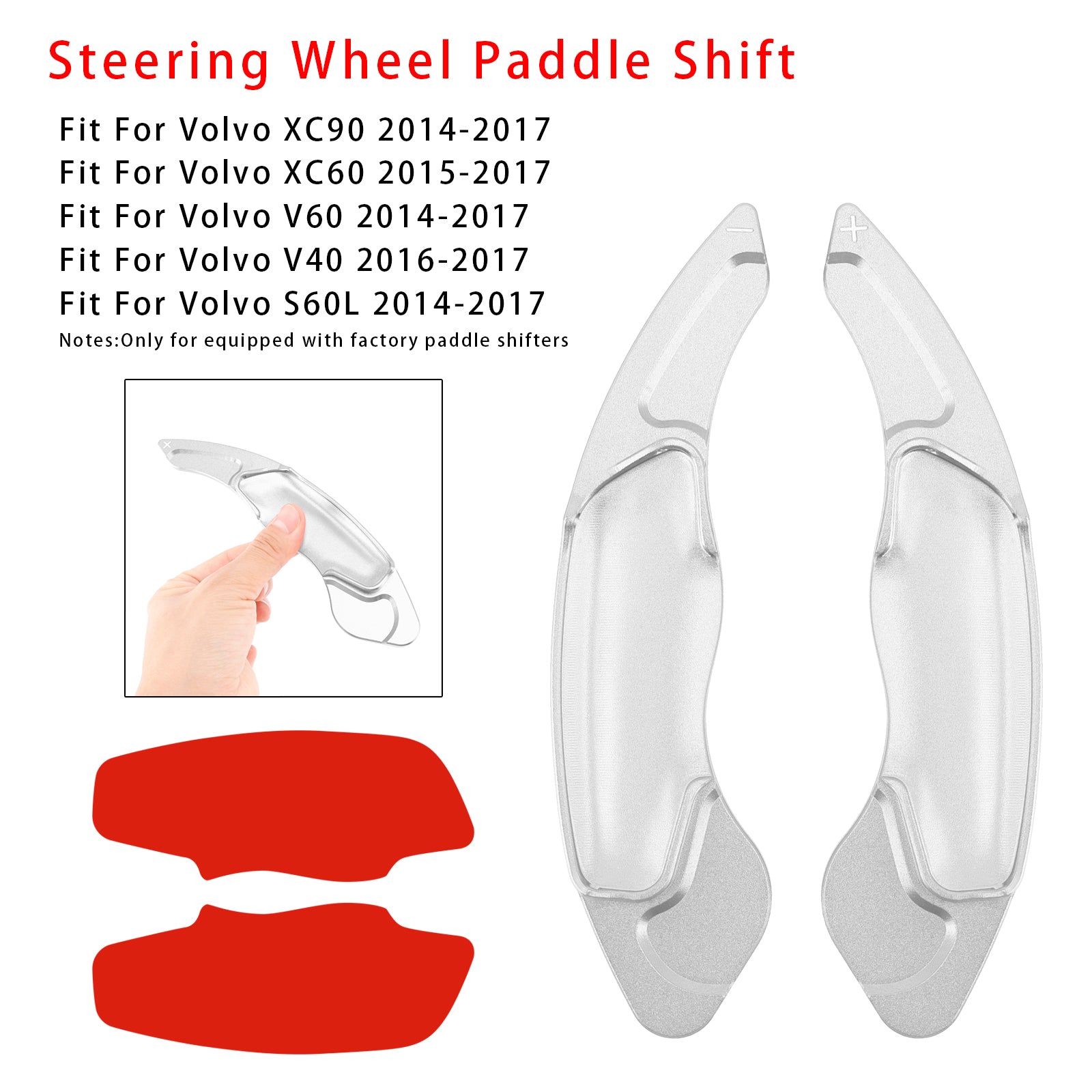 Extension de paletteur de volant pour Volvo XC60 XC90 Aluminium