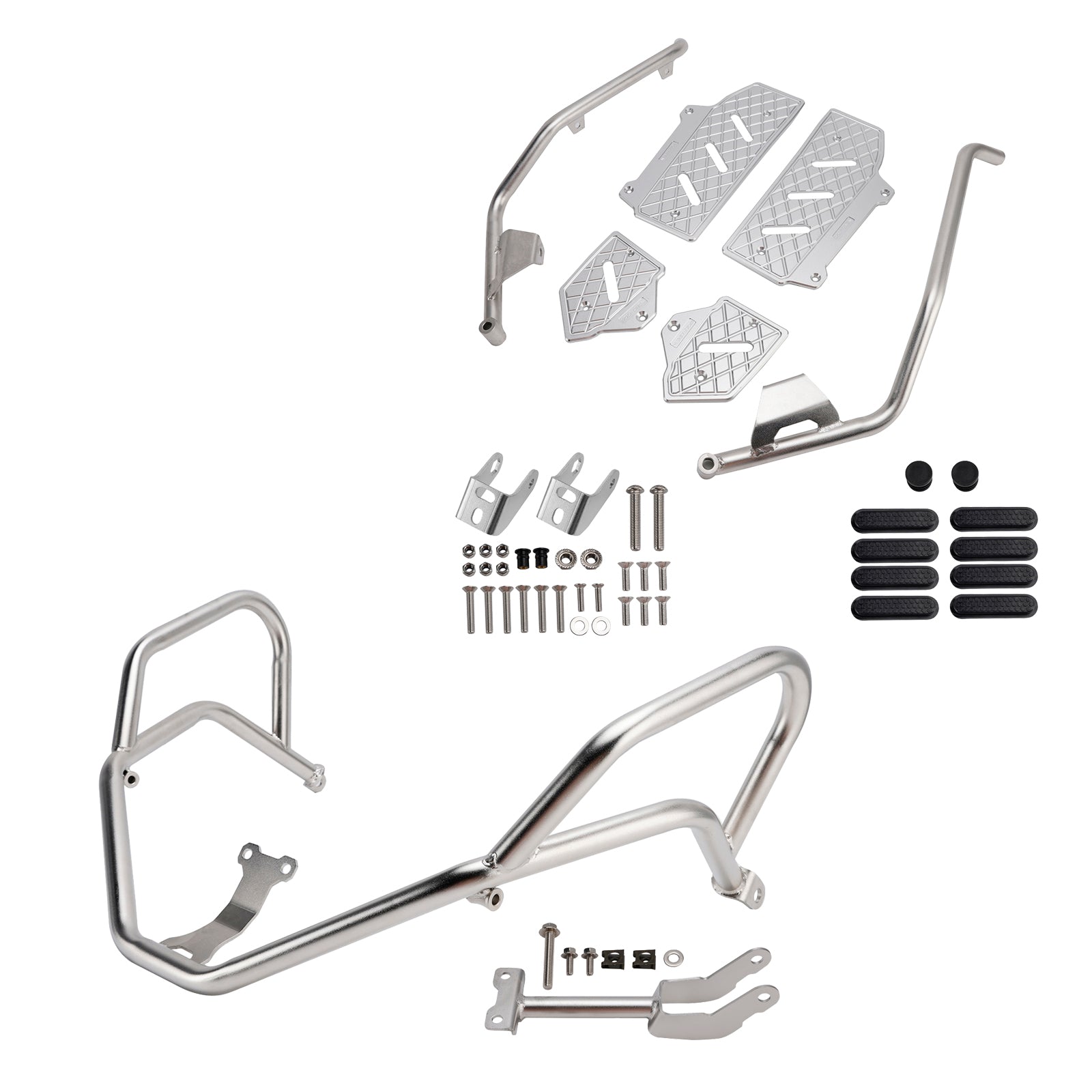 Upper Lower Kit Engine Guard Frame Crash Bar Silver For Honda Adv350 2022-2025