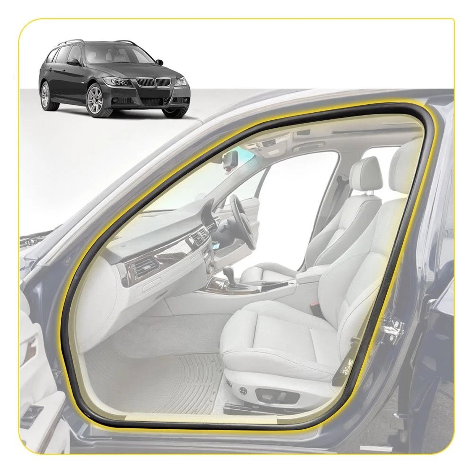 2X Front L+R Door Rubber Seal Weatherstrip For BMW 3 Series 1991-2011 5 Door