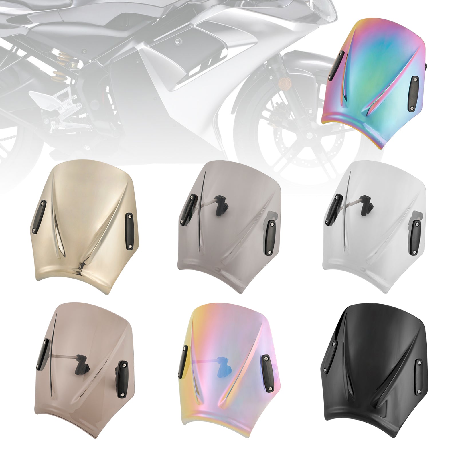 Motocykel s 22 mm/7/8" riadidlá Čelné sklo WindScreen Univerzálne