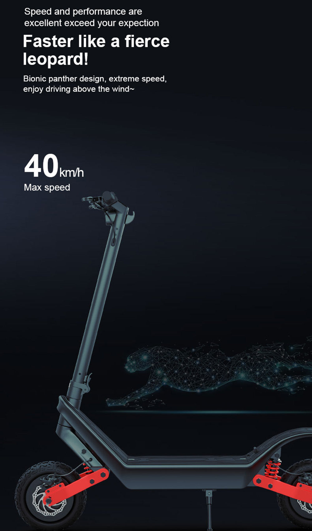 2400 W off-road opvouwbare elektrische scooter met dubbele aandrijving en hoog vermogen voor volwassenen