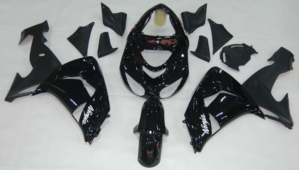 2006-2007 Kawasaki ZX 10r Fairings de course noirs génériques