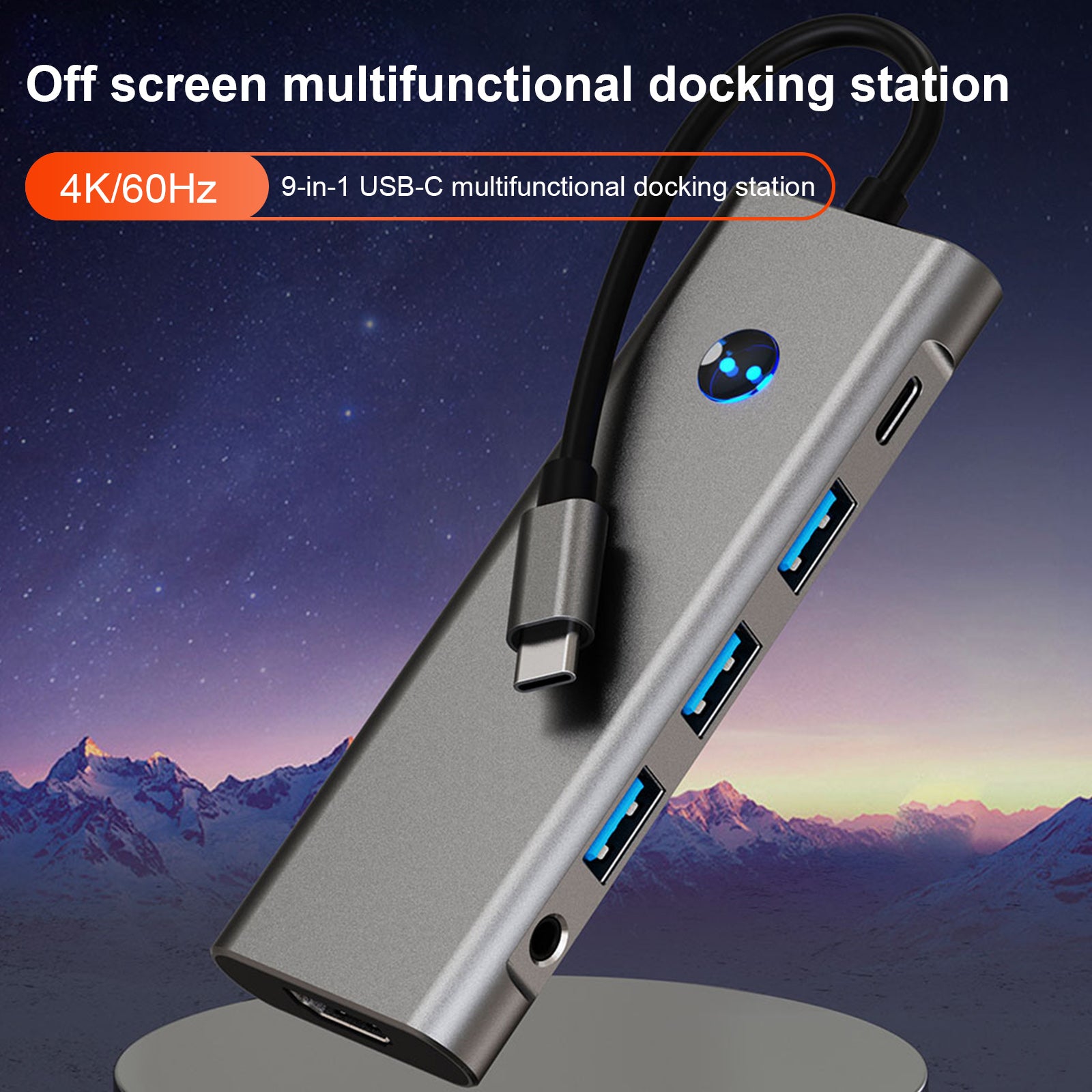 9 I 1 Type-C+USB3.0 USB2.0 HDMI SD/TF PD100W Audio Data Interface Hub Adapter