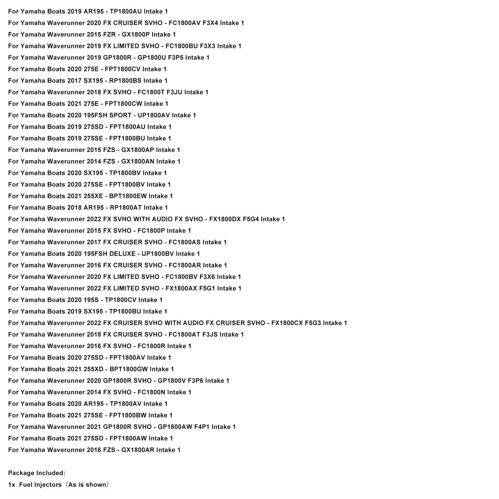 6ET-13761-00 Iniettori di carburante per barche Yamaha AR195 SX195 Waverunner FZR GP1800