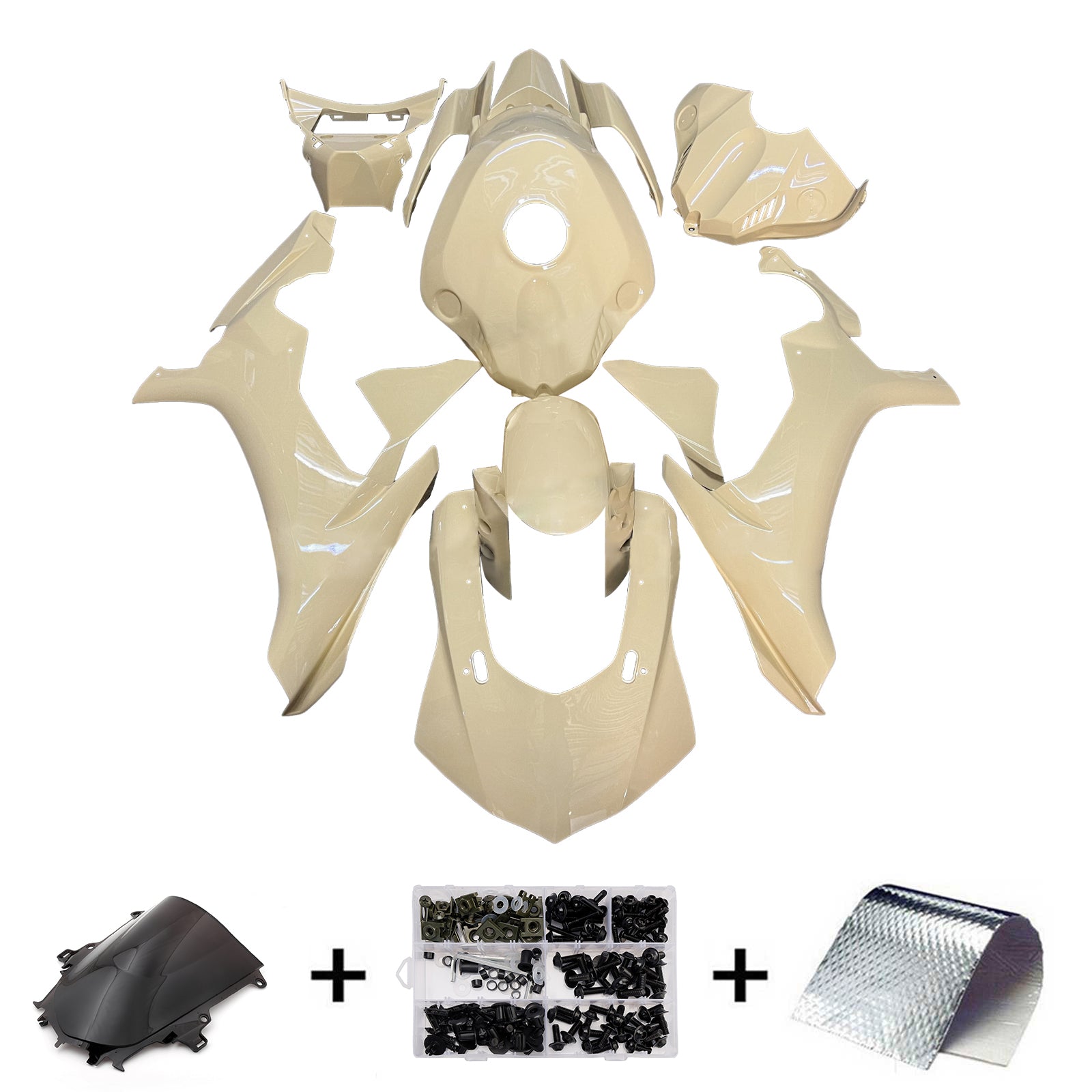 Kit de carénage d'injection carrosserie plastique ABS pour Yamaha YZFR1 YZF-R1 2015-2019