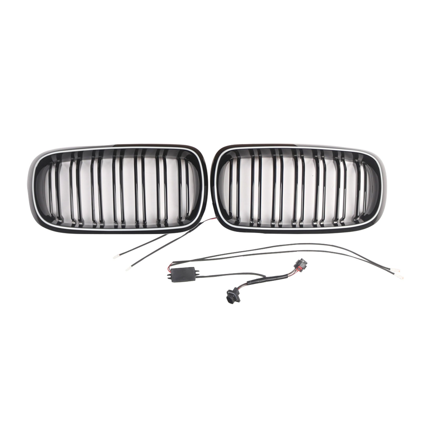 Double Slat Front Bumper Kidney Grille Fit BMW X5/X6 F15 F16 2013-2018