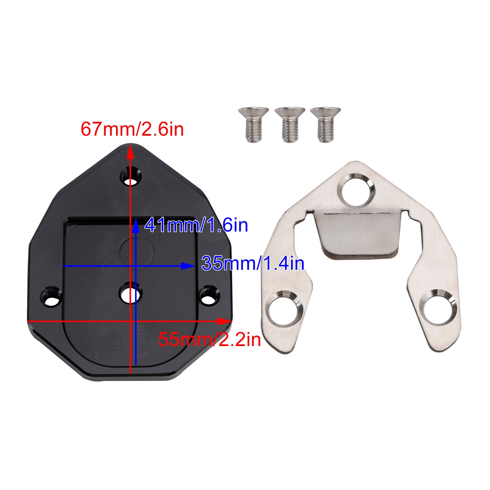 Kickstand Forstørrende platepute Fit for Himalayan 2018-2023 SCRAM 411 2021-2023