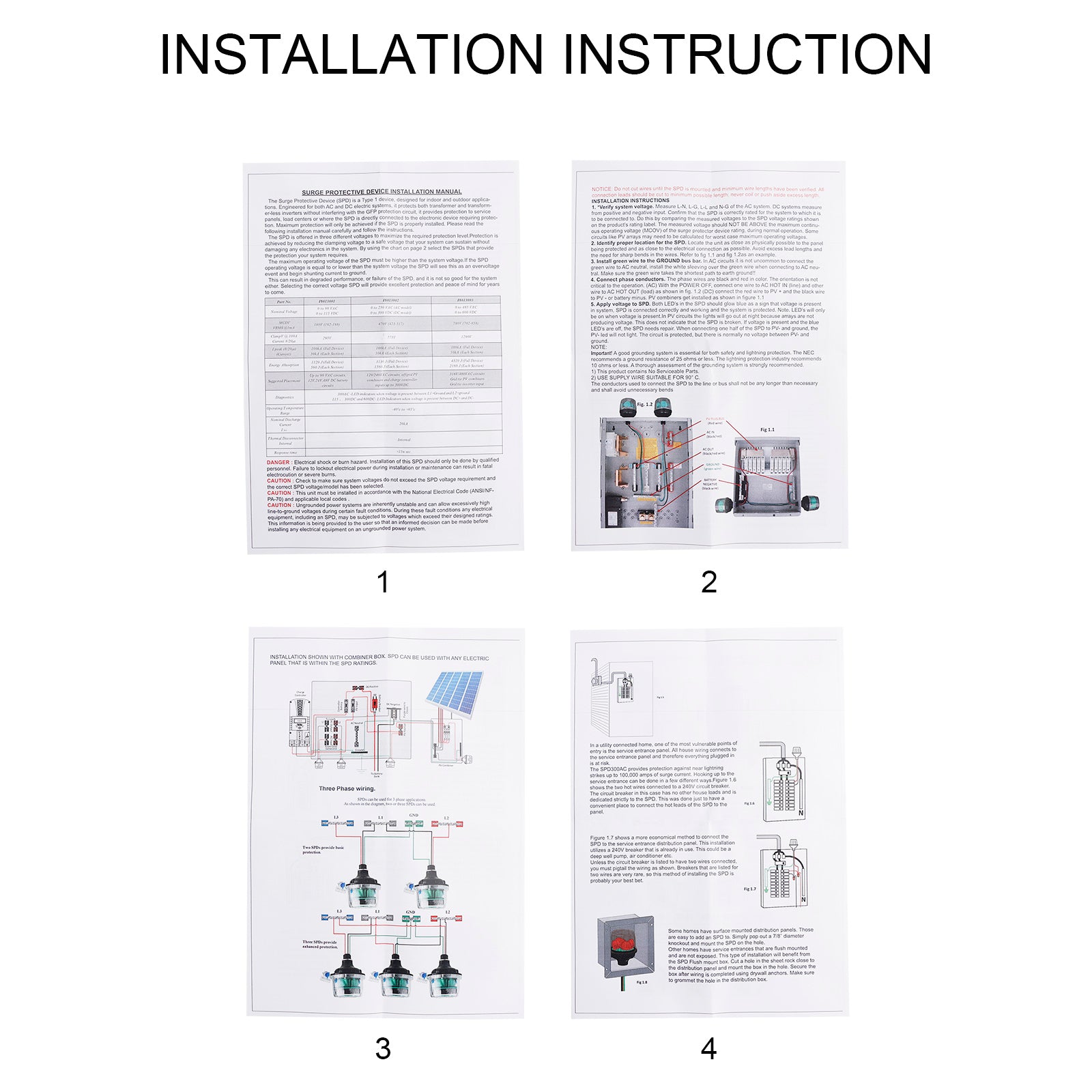 MNSPD-300-AC SOLAR SURGE PROTECTOR DE PROTECTOR 300VAC para Midnite Solar MNSPD-300-AC
