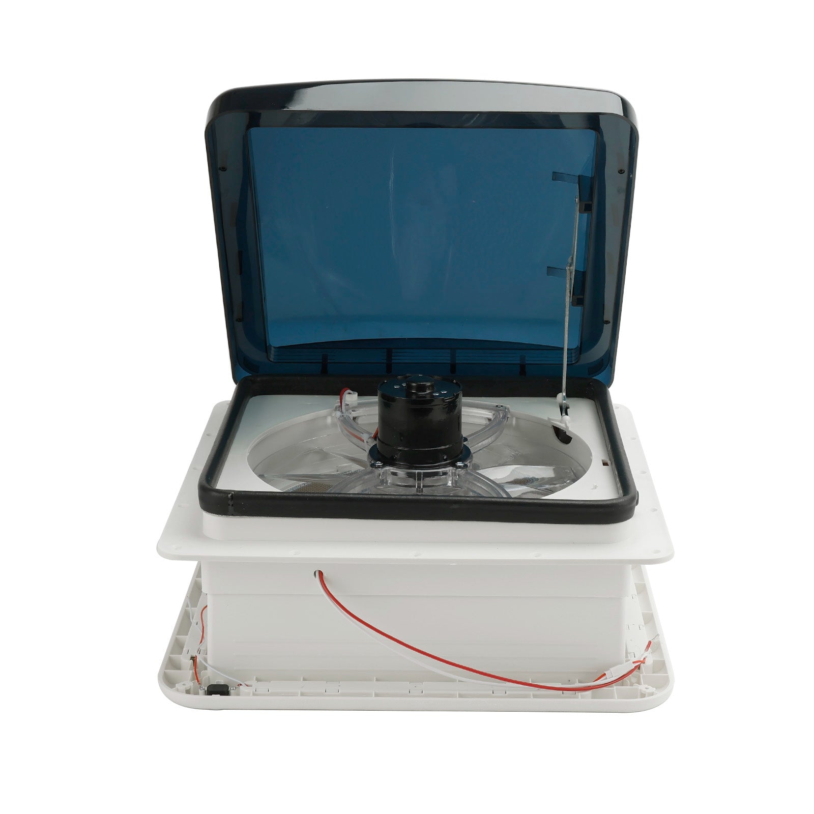 14" Takventil för husvagn, husvagn, 3-växlad motor, 12V takfönster med LED-ljus