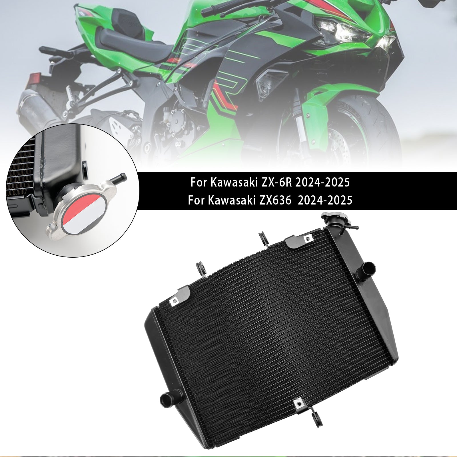 2024-2025 Kawasaki ZX-6R ZX636 Radiatorkoeling Motorkoeler