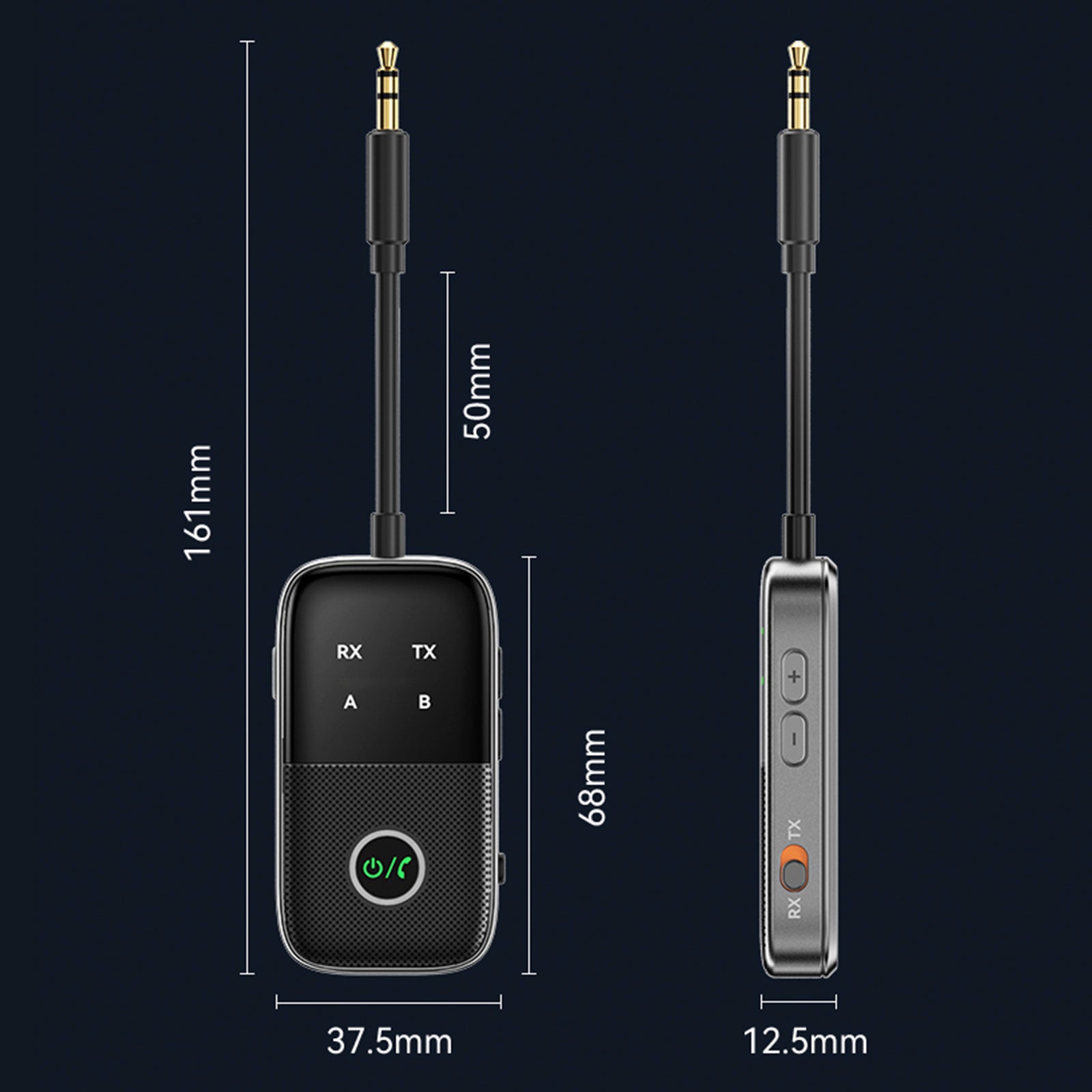 Bluetooth mottaker sender to-i-ett aux bil håndfri adapter to-to-to