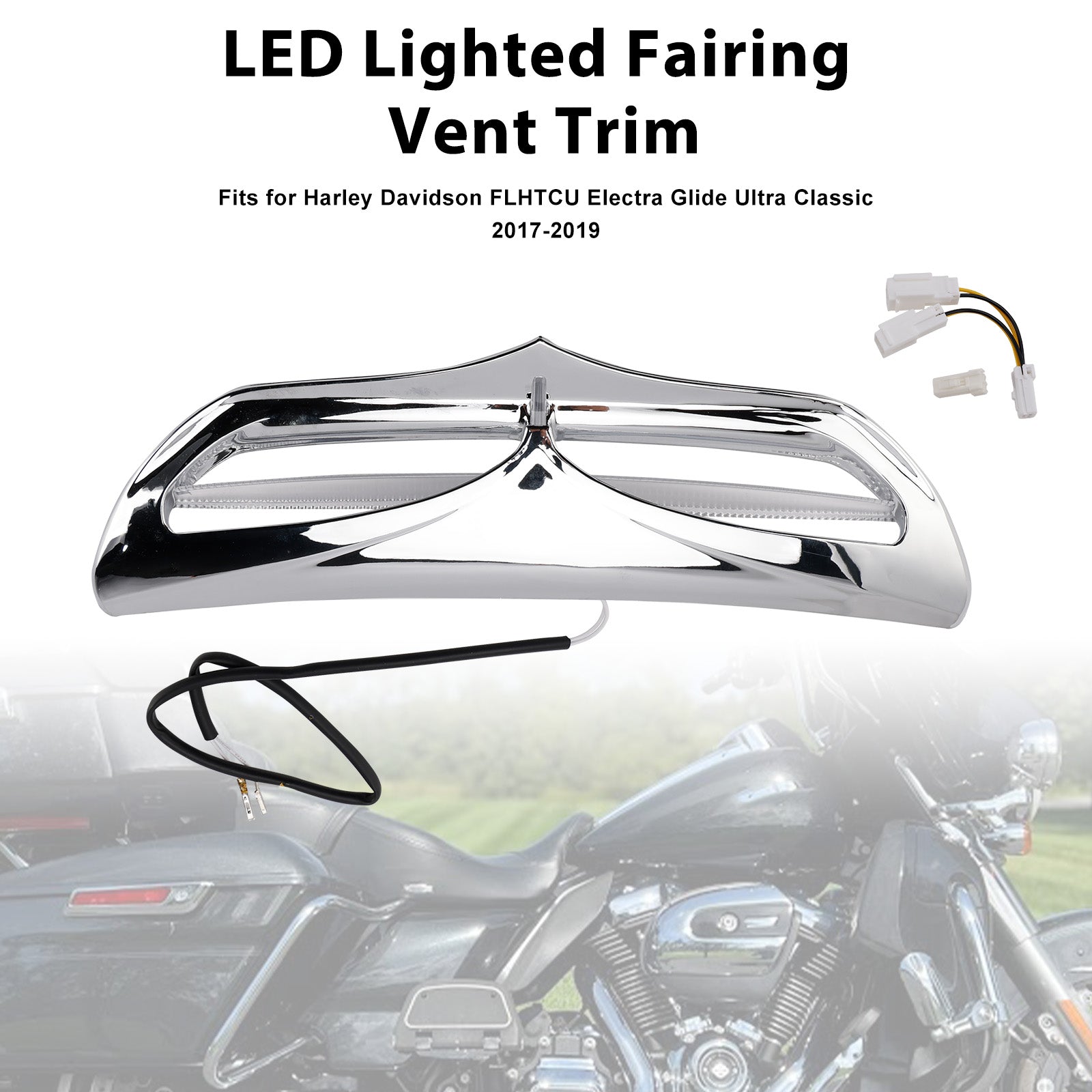 LED Lighted Fairing Vent Trim For Electra Street Glide FLHTCU 2014-2022