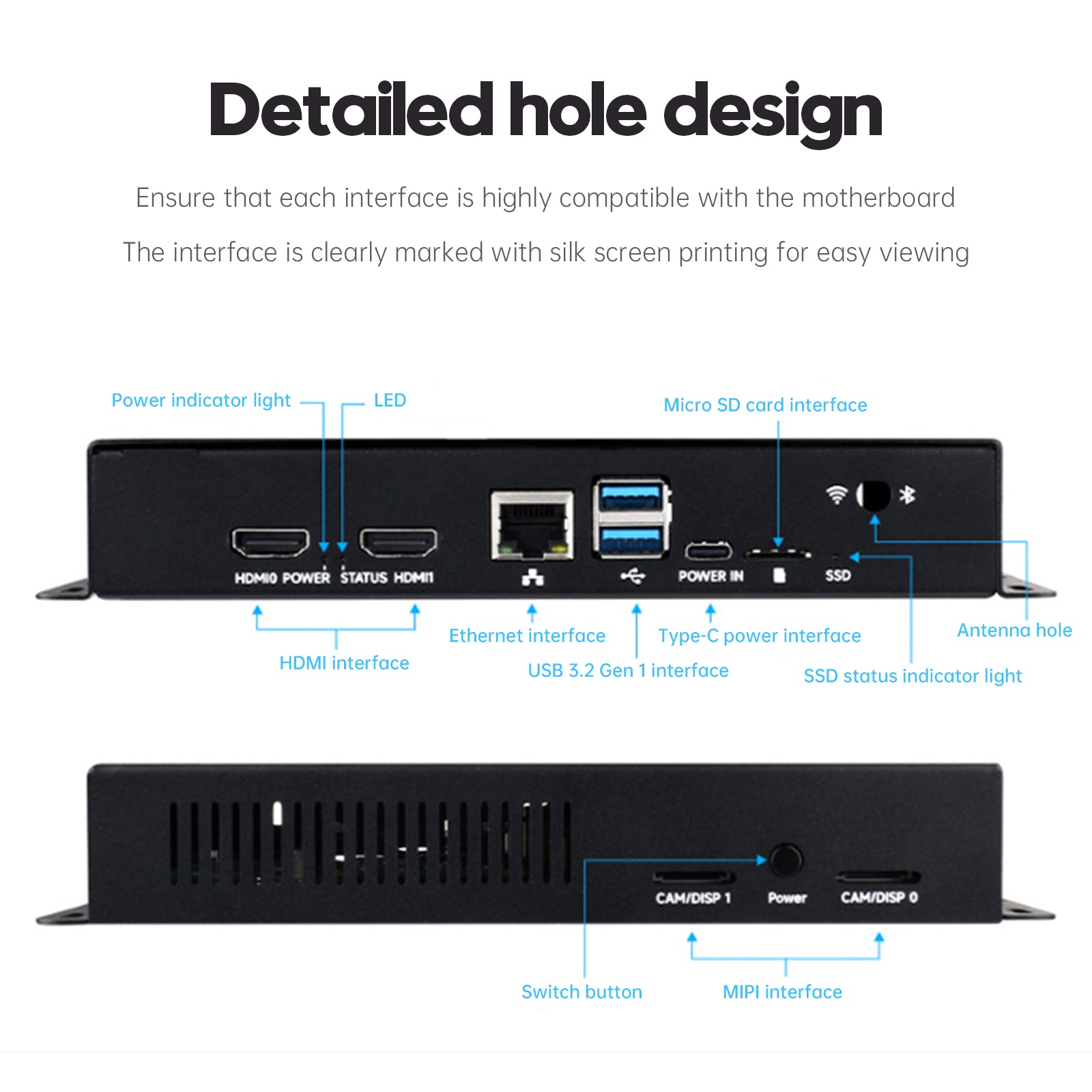 Raspberry Pi CM5 IO Compute Module 5 IO Board Metall Värmeavledningshölje