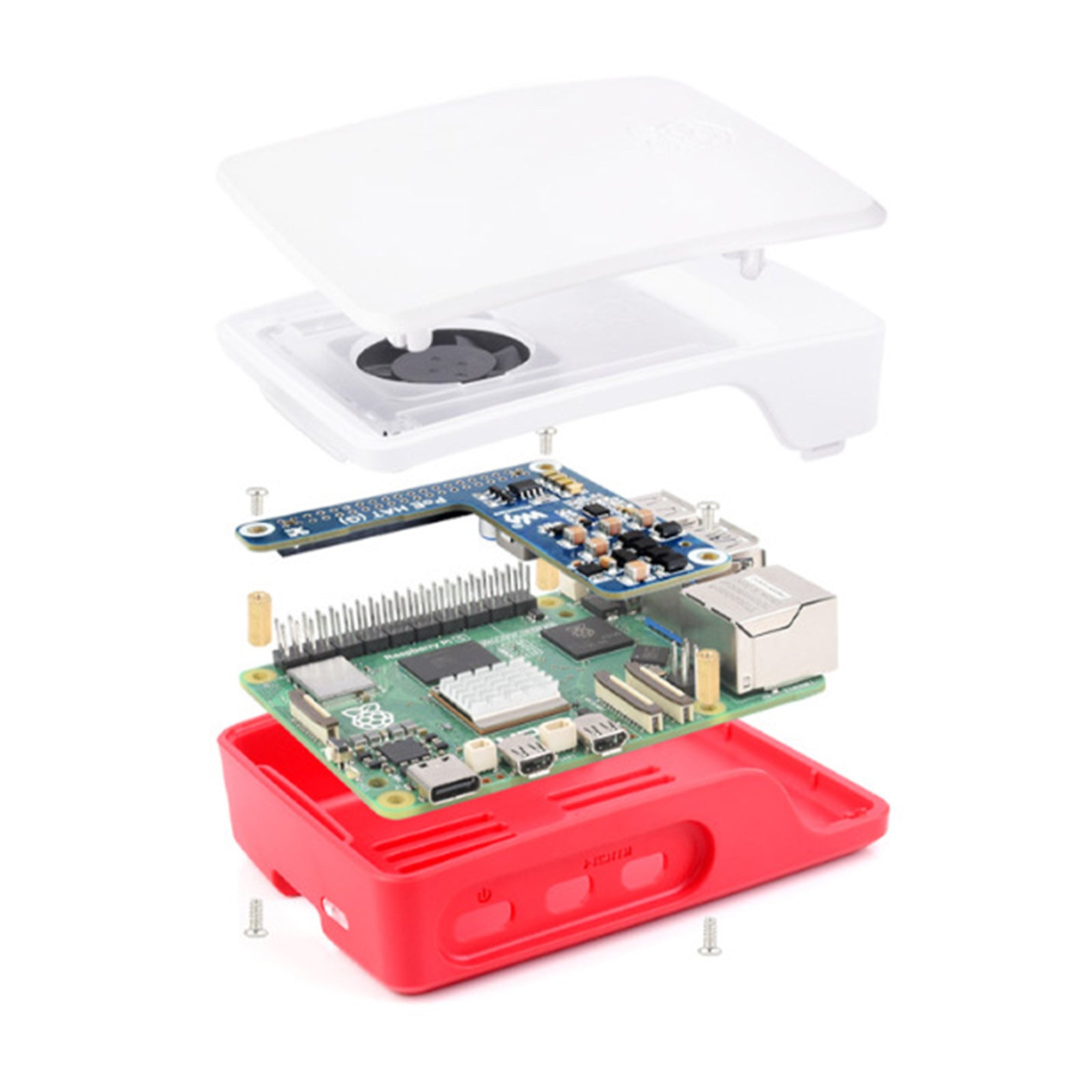 Raspberry Pi 5 Conselho de Expansão Ethernet Módulo de fonte de alimentação POE 802.3af/at