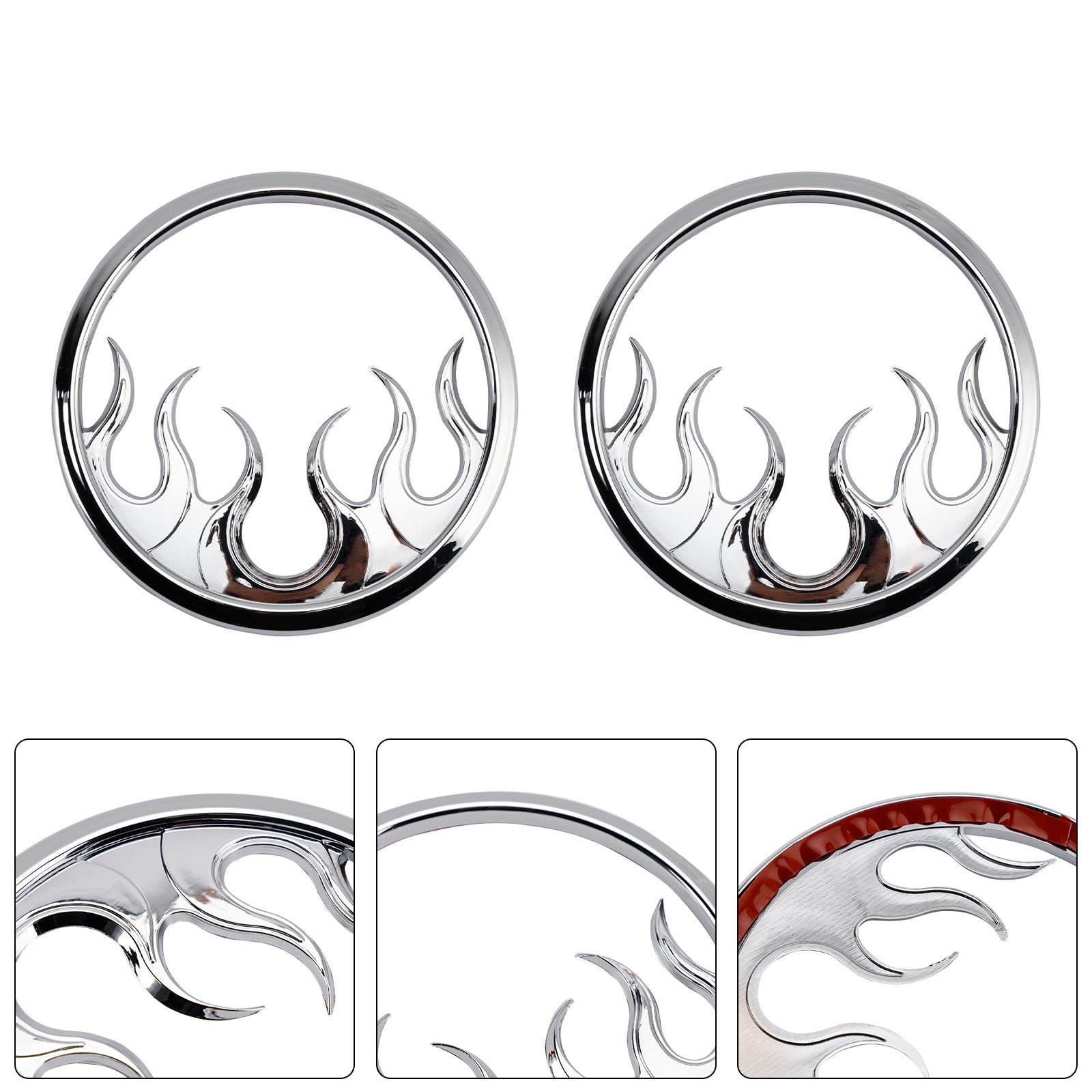 Flame Speaker Grills Accent Trim Cover For Touring Electra Glide Ultra Classic