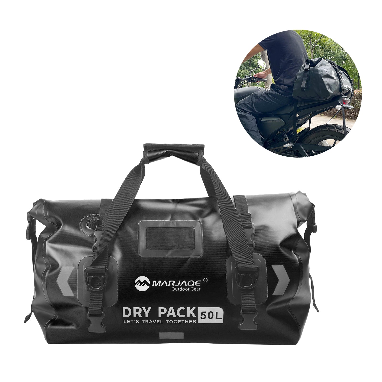 Sac de rangement de rangement latéral universel sac à rangement Pu 50L pour moto jaune