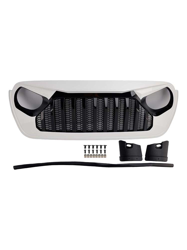 2018-2023 adapté pour Jeep Wrangler JL JT blanc & noir calandre avant Vader Grille de pare-chocs
