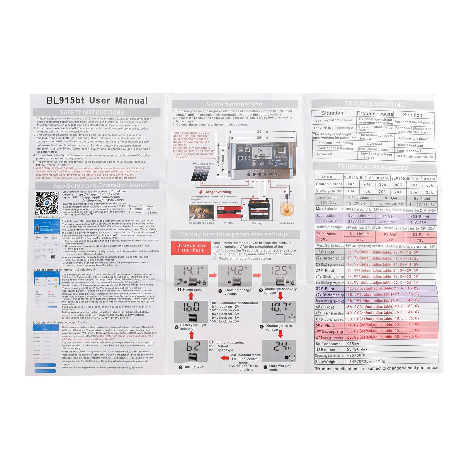 10A-60A PWM zonnecontroller Mobiele APP Intelligente bediening zonnecontroller