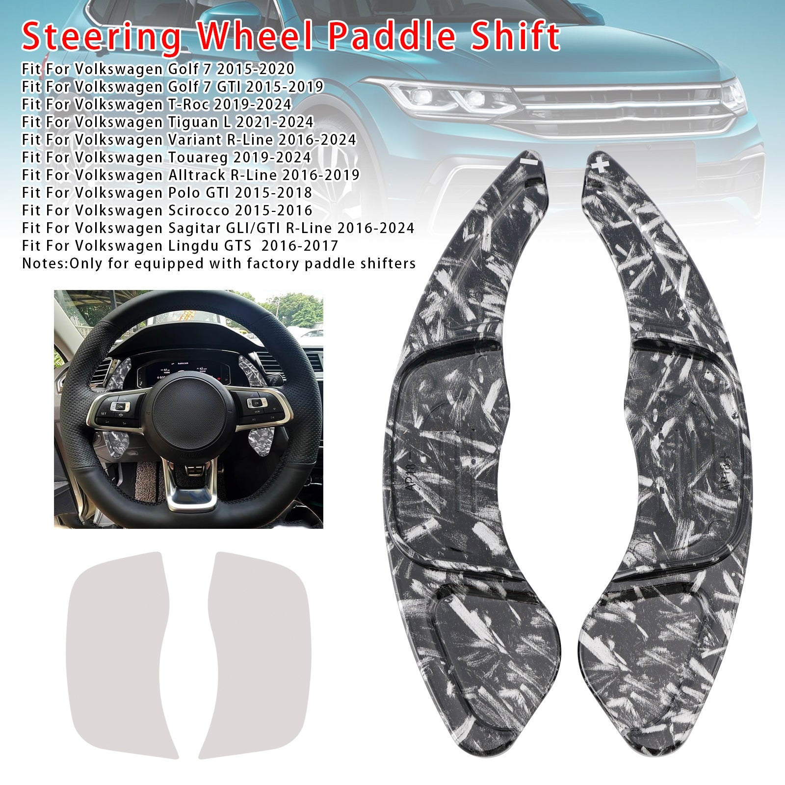 Stuurwiel schakelpeddelverlenging voor VW Golf 7 T-ROC